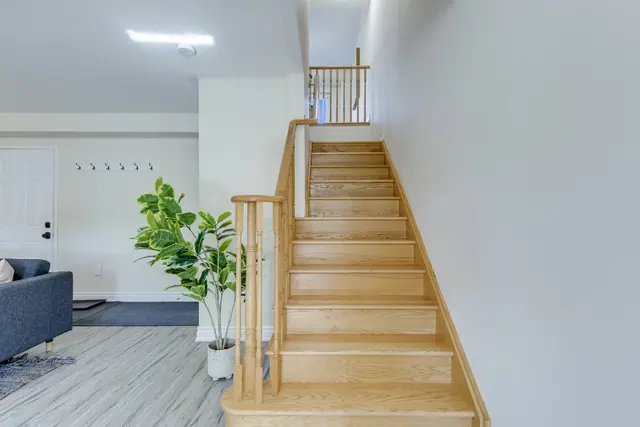 Stairs from the ground floor up to the second floor
